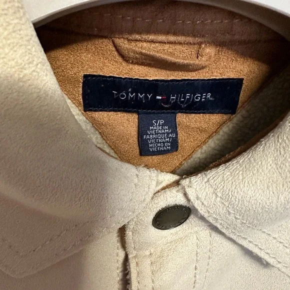 Tommy Hilfiger Shirt Jacket Mens Small Coat Faux Suede Fleece Lined - Picture 6 of 7